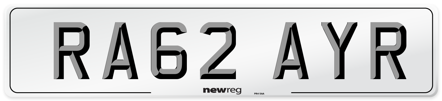 RA62 AYR Number Plate from New Reg